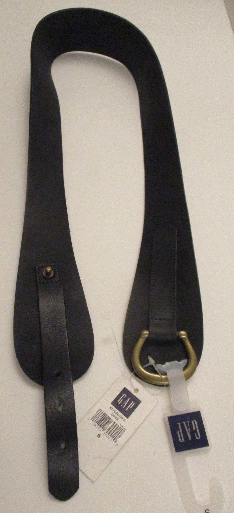 Schwarzer Gap-Gürtel Mit Original-Tag Schwarz Echtleder Schwere Messing Gürtelschnalle Einzigartige Lederband Durchzugsverschluss von vserendipityboutique