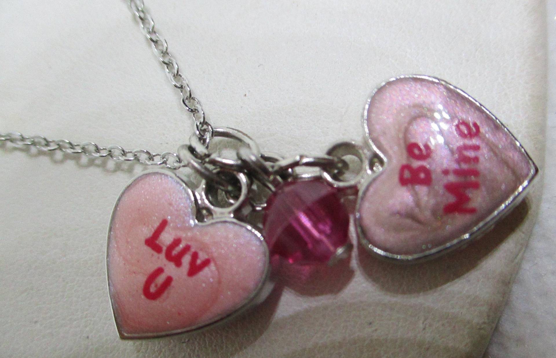 Signierte Gloria Duchin Herz Anhänger Halskette Strass Emaille, Silber Kette von vserendipityboutique