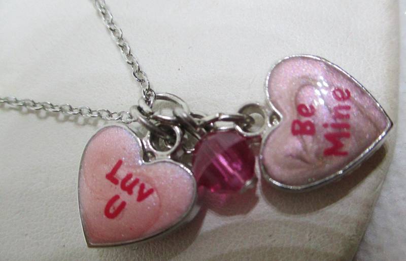 Signierte Gloria Duchin Herz Anhänger Halskette Strass Emaille, Silber Kette von vserendipityboutique