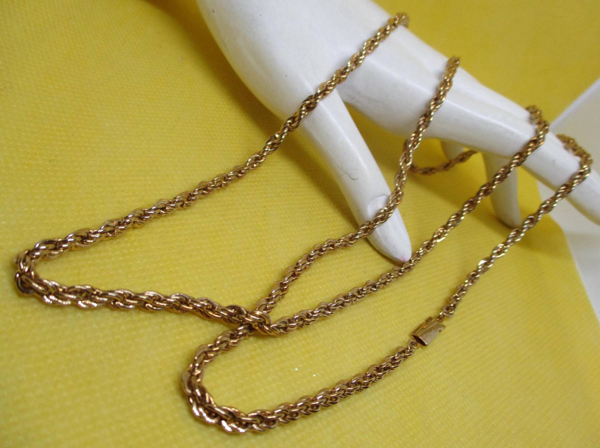 Vintage 14K Gold Filled Rolo Seil Kettenhalskette - 35 & 7/8 Zoll von vserendipityboutique