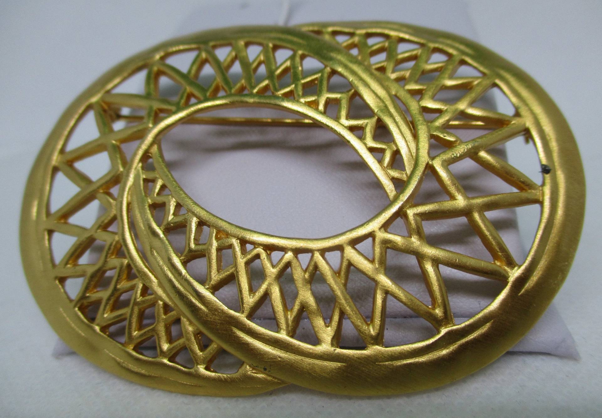 Vintage Anne Klein Kreis Brosche in Goldfarben - 1980S Designerschmuck von vserendipityboutique