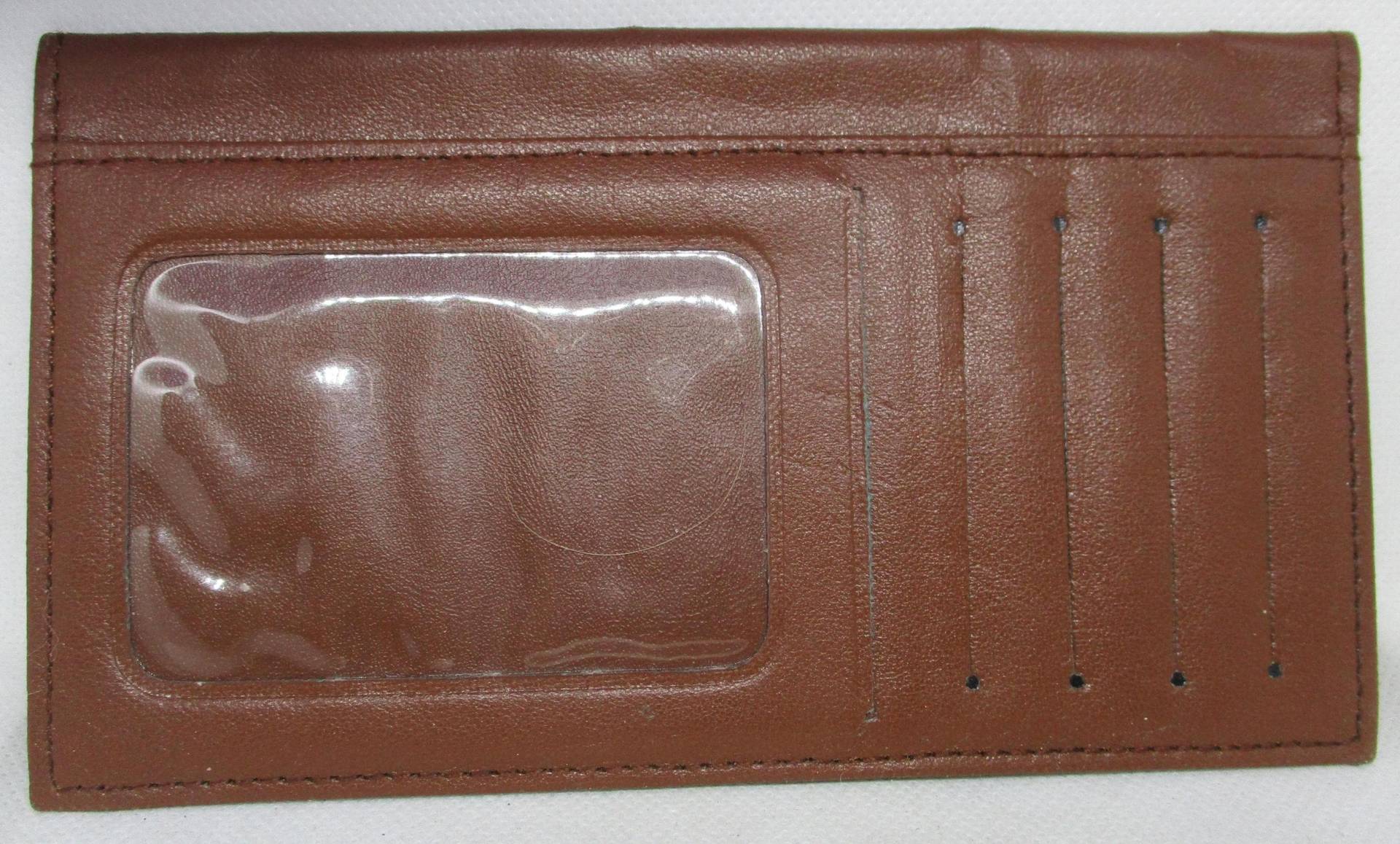 Vintage Braun Leder Scheckheft Hülle Brieftasche Unisex Ausweis - & Kartenhalter von vserendipityboutique