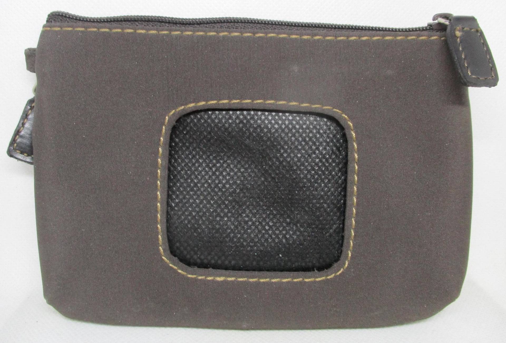 Vintage Braun Nylon Doppel Reißverschluss Brieftasche Reise Make-Up Medizin Fall von vserendipityboutique