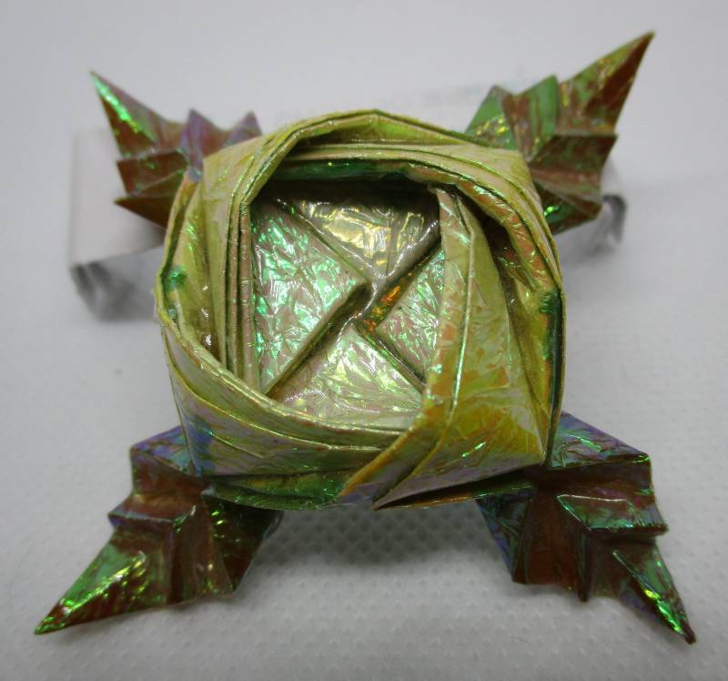 Vintage Irisierende Origami Brosche Grüner Blumen Bilderrahmen, 1980Er Jahre Vintage Irisierende Origami Brosche Grüner Blumen Bilderrahmen, 1980Er Jahre von vserendipityboutique