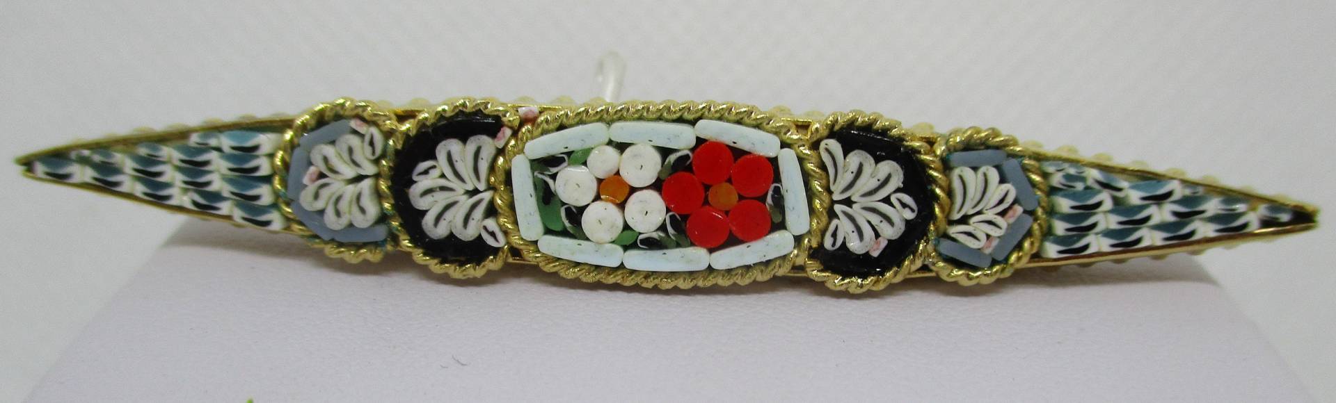 Vintage Micro Mosaik Brosche Italien Blumenschmuck, 1960Er Jahre von vserendipityboutique