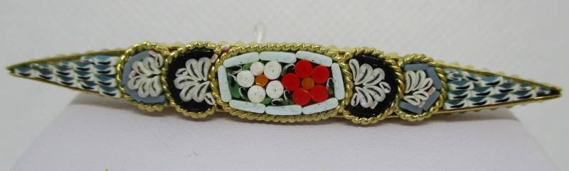 Vintage Micro Mosaik Brosche Italien Blumenschmuck, 1960Er Jahre von vserendipityboutique