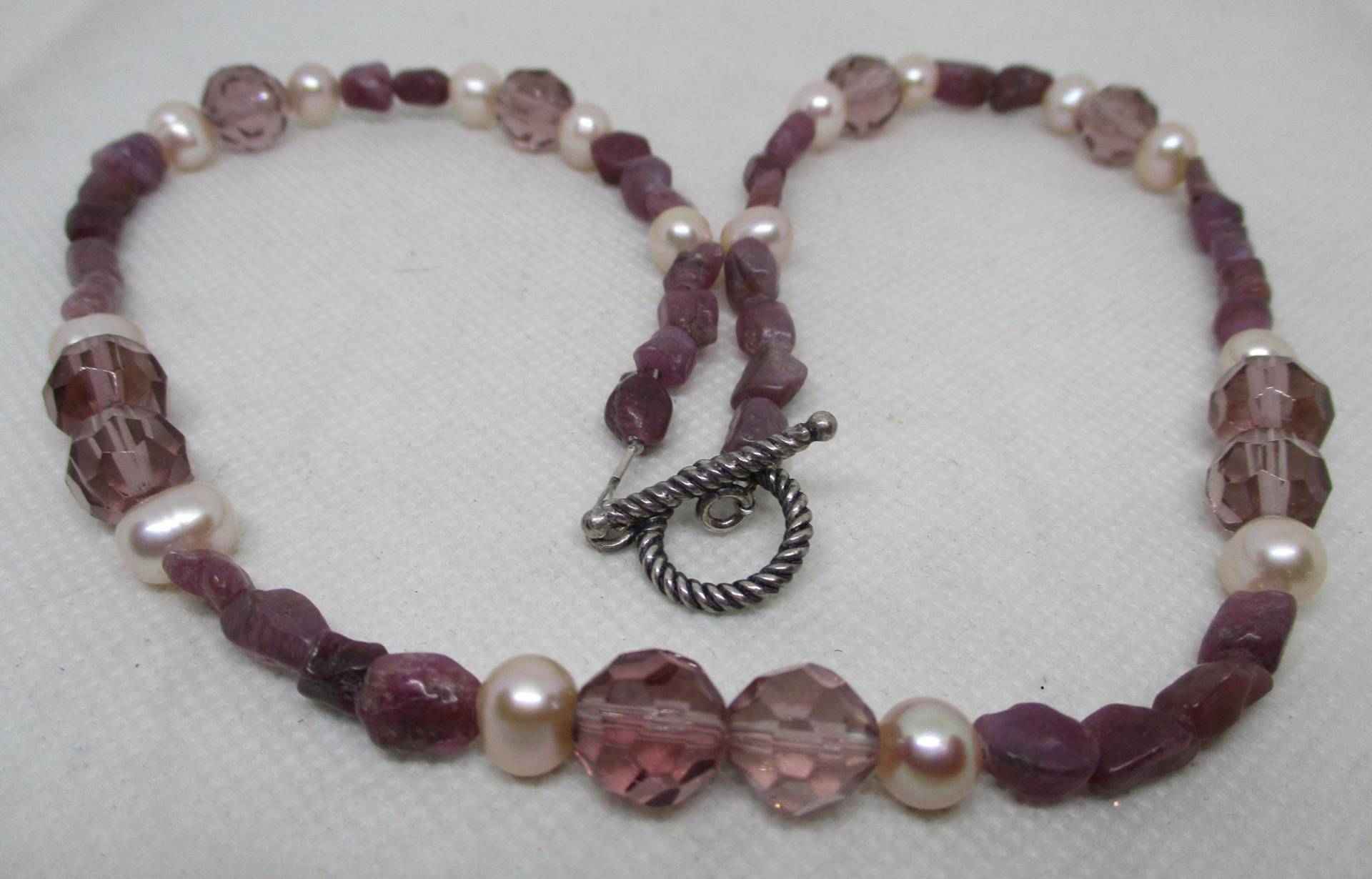 Vintage Pearl Amethyst Halskette Sterling Silber Knebelverschluss von vserendipityboutique