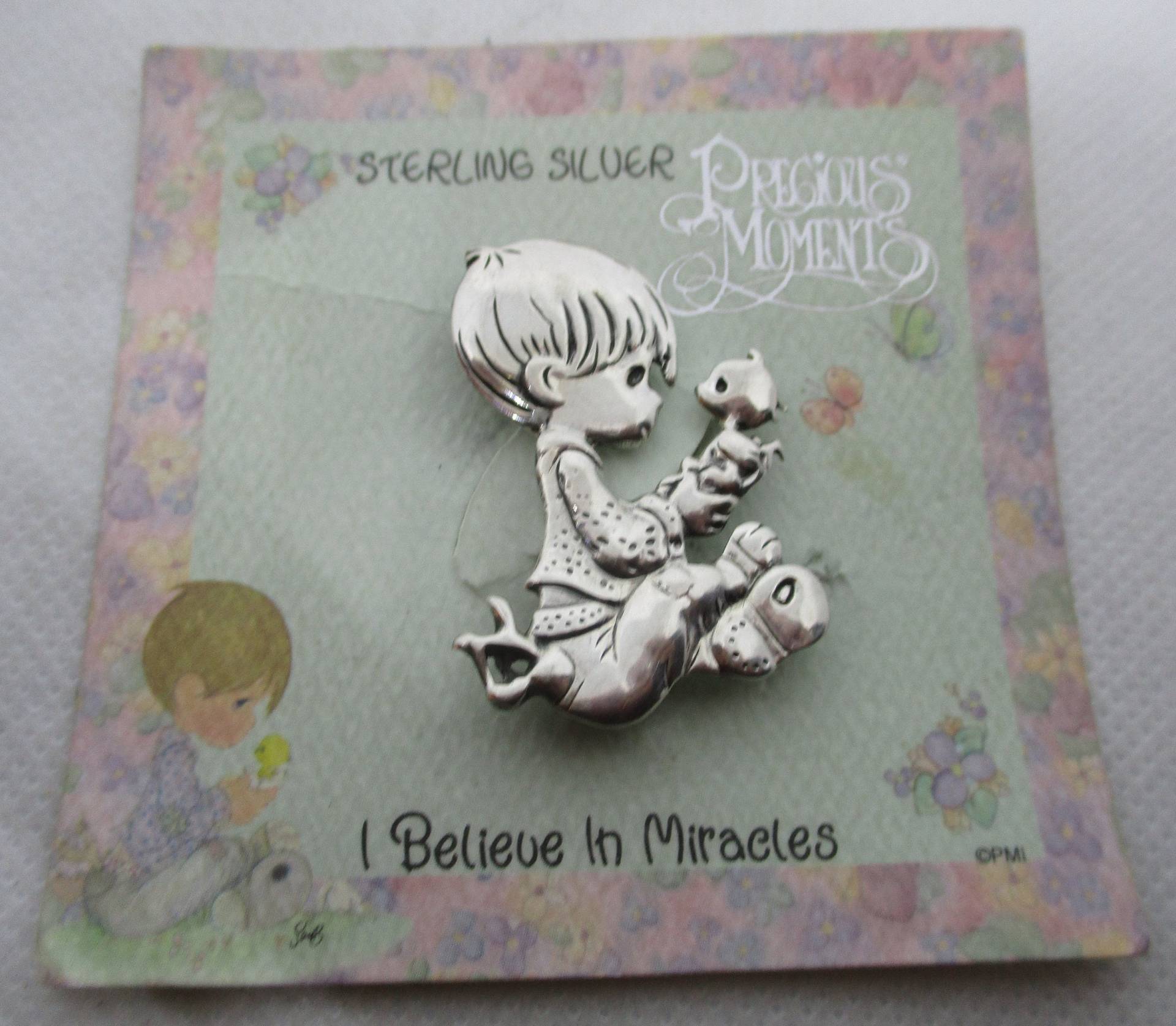 Vintage Precious Moments Sterling Silber Brosche - Believe in Miracles von vserendipityboutique