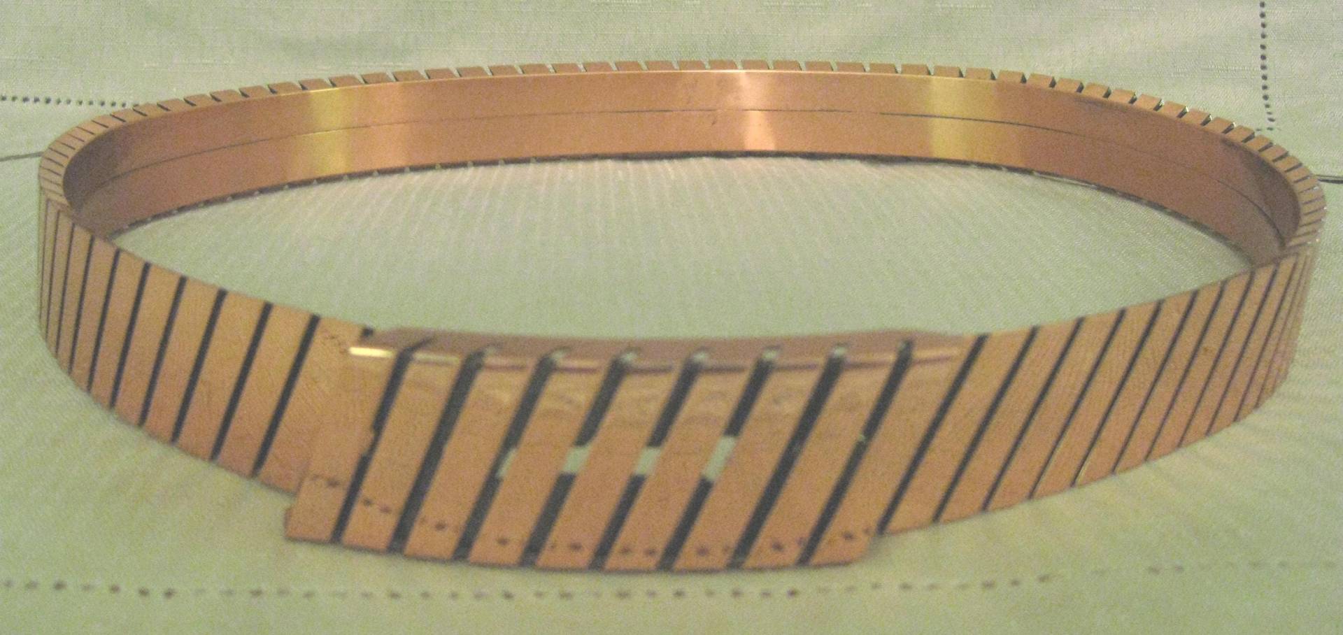 Vintage Renoir Kupfergürtel 1950S, Slanted Bar Design, Größe Medium von vserendipityboutique