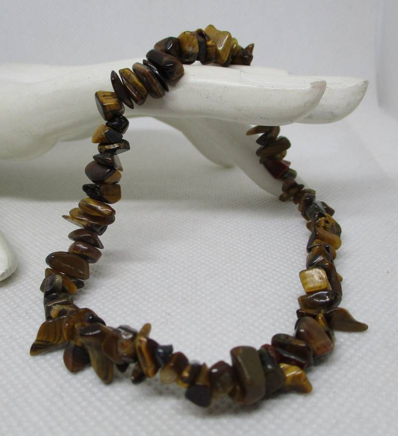 Vintage Tigerauge Edelstein Splitter Armband Oder Fußkette von vserendipityboutique