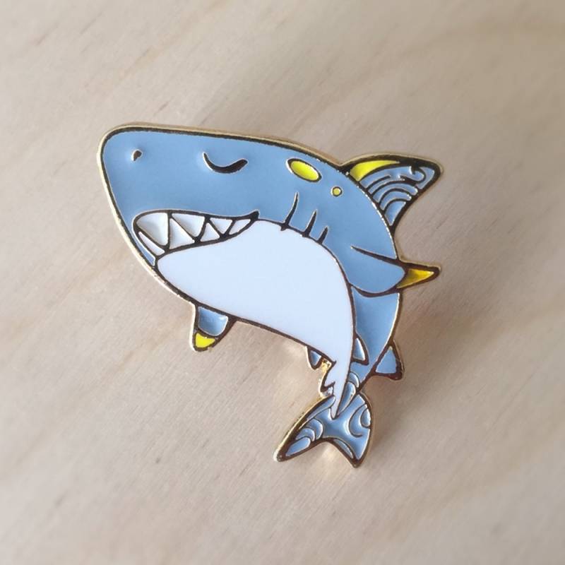 Aquatic - Hai Pin Aus Emaille Aquatic - Hai Pin Aus Emaille von vuduberi