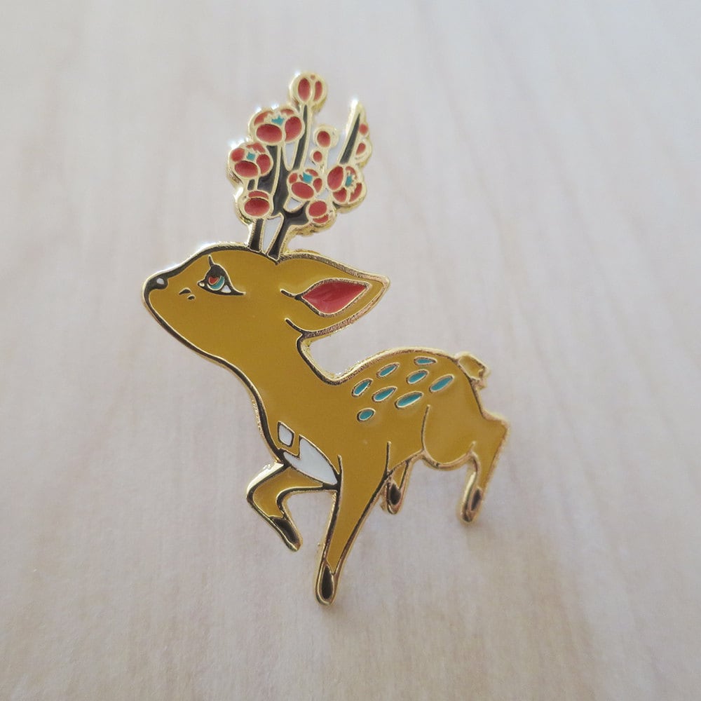 Woodland - Forest Deer Spirit Emaille Pin Woodland - Forest Deer Spirit Emaille Pin von vuduberi
