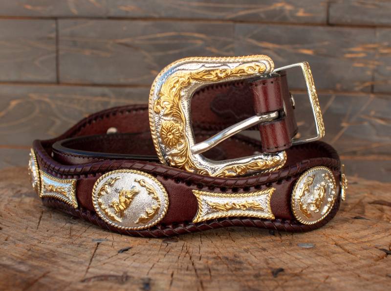 Herren Leder Concho Westlichen Cowboy Rodeo Gürtel von vvmexico