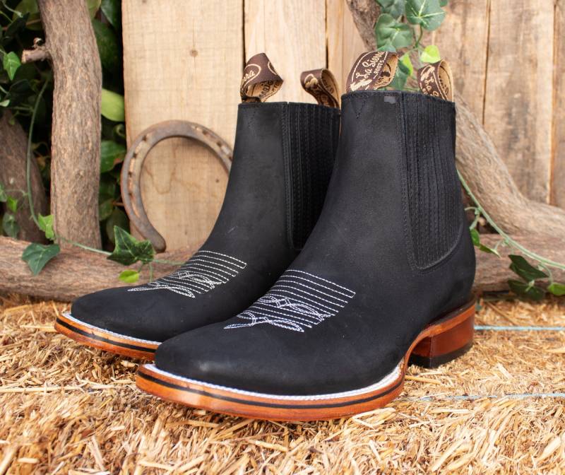 Herren Leder Cowboy Nobuck Rodeo Karree Stiefel Botines von vvmexico