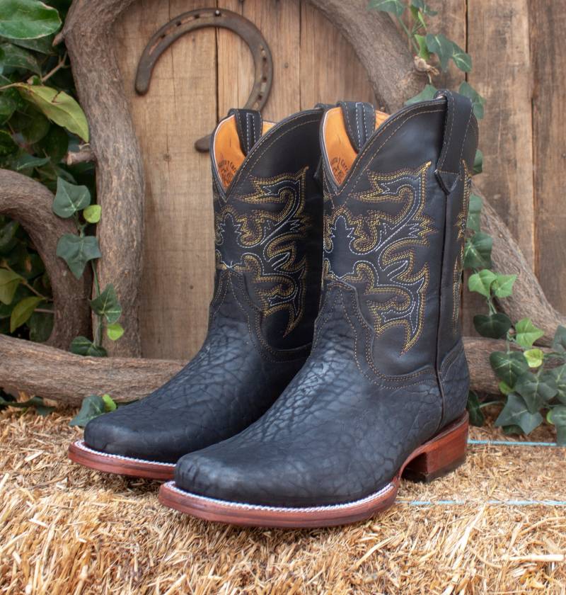 Herren Schwarz Bull Neck Leder Cowboy Western Rodeo Stiefel Cuello De Toro von vvmexico