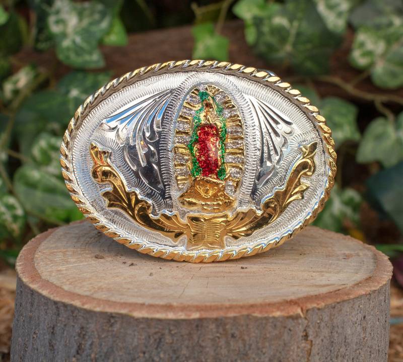 Kinder Jungfrau Jugendlicher Cowboy Virgen De Guadalupe Jungfrau Maria Mini Gürtelschnalle Evilla Nino von vvmexico