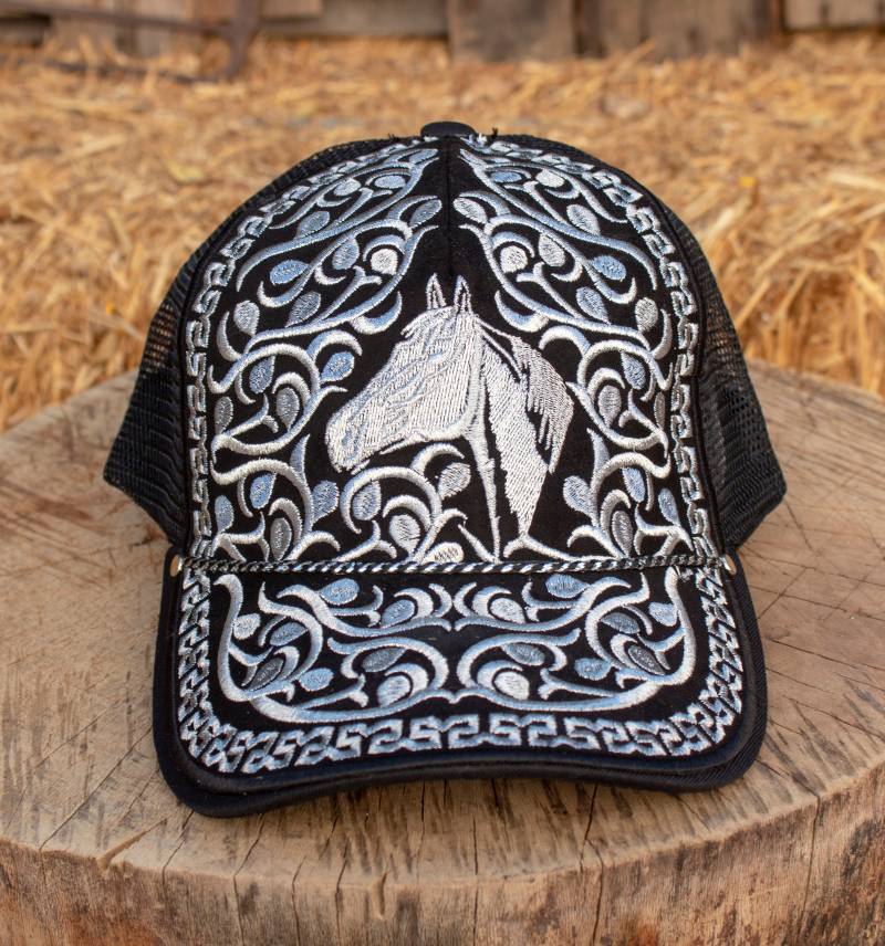 Pferd Caballo Bestickte Mütze Verstellbar Trucker Western von vvmexico
