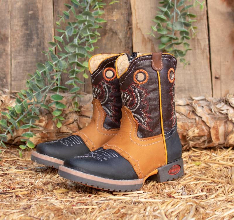 Reduziert Baby Kleinkind Kinder Walker Unisex Karree Kappe Leder Cowboystiefel von vvmexico