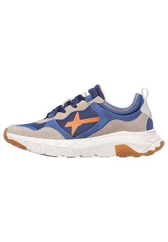 w6yz Sneaker aus Veloursleder und technischem Gewebe, azurblau- 46 von w6yz