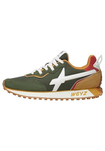 w6yz JET2-UNI.-Sneaker aus Veloursleder und technischem Gewebe, Militärgrüne orange 41 von w6yz