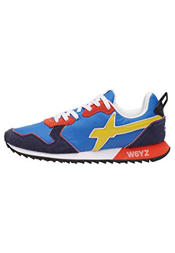 w6yz Jet-M.-Sneaker aus Funktionsgewebe und Veloursleder-Navy-Azurblau-Rot azurblau 41 von w6yz