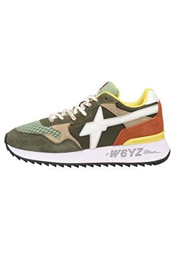 w6yz Yak-M.-Sneaker aus Veloursleder und technischem Gewebe-Grün Militärgrüne 44 von w6yz