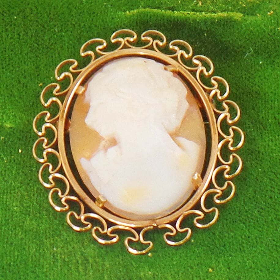 Krementz Cameo-Brosche. Gold Natürlichen Schale Geschnitzt Cameo-Brosche Von Krementz. Rolled Waalaa Krementz Cameo-Brosche. Gold Natürlichen Schale Geschnitzt Cameo-Brosche Von Krementz. Rolled Waalaa von waalaa