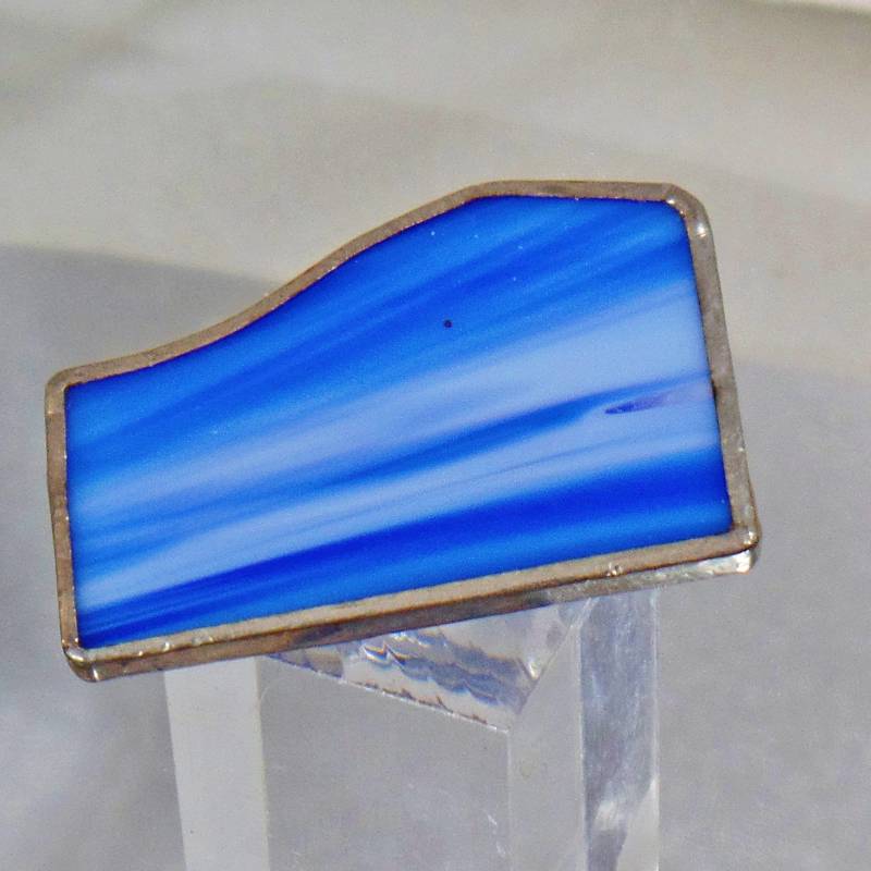 Schlackenglas Brosche. Vintage Blauer Pin. Marmorierte Glasbrosche. Blaue Schmuck Für Frauen. Bräute. Waalaa von waalaa