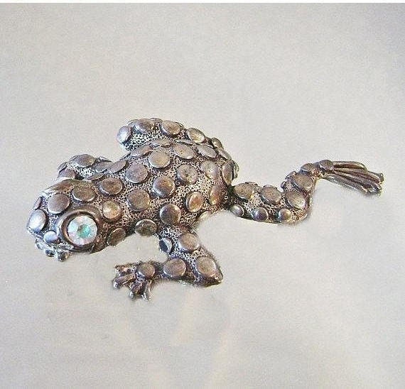 Zinn Und Strass-Frosch-Brosche. Strass-Frosch-Pin Waalaa von waalaa