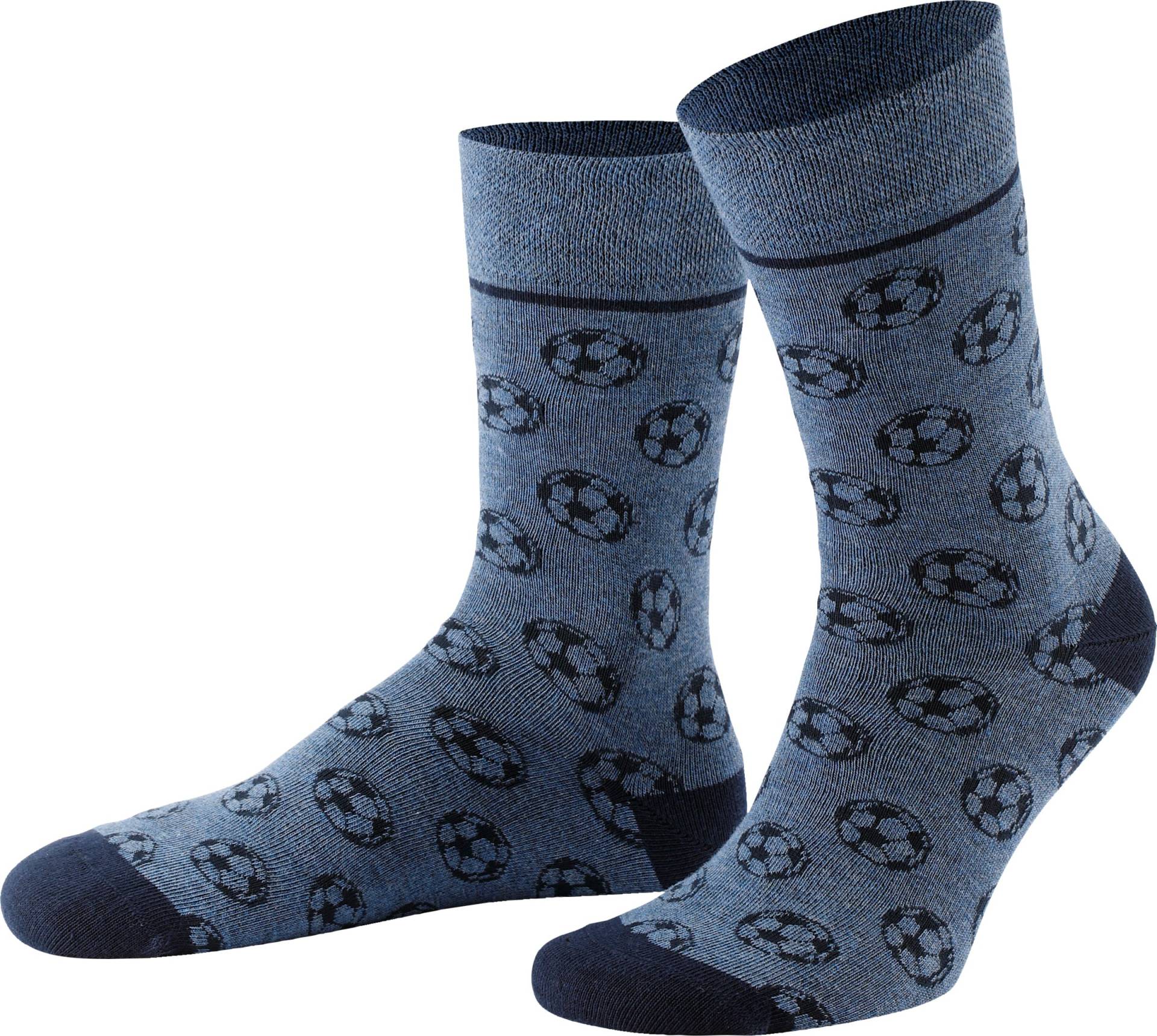 Sieh an! Herren Herren-Socken 2x jeansblau-marine-gemustert + 2x jeansblau-kiwi von wäschepur men