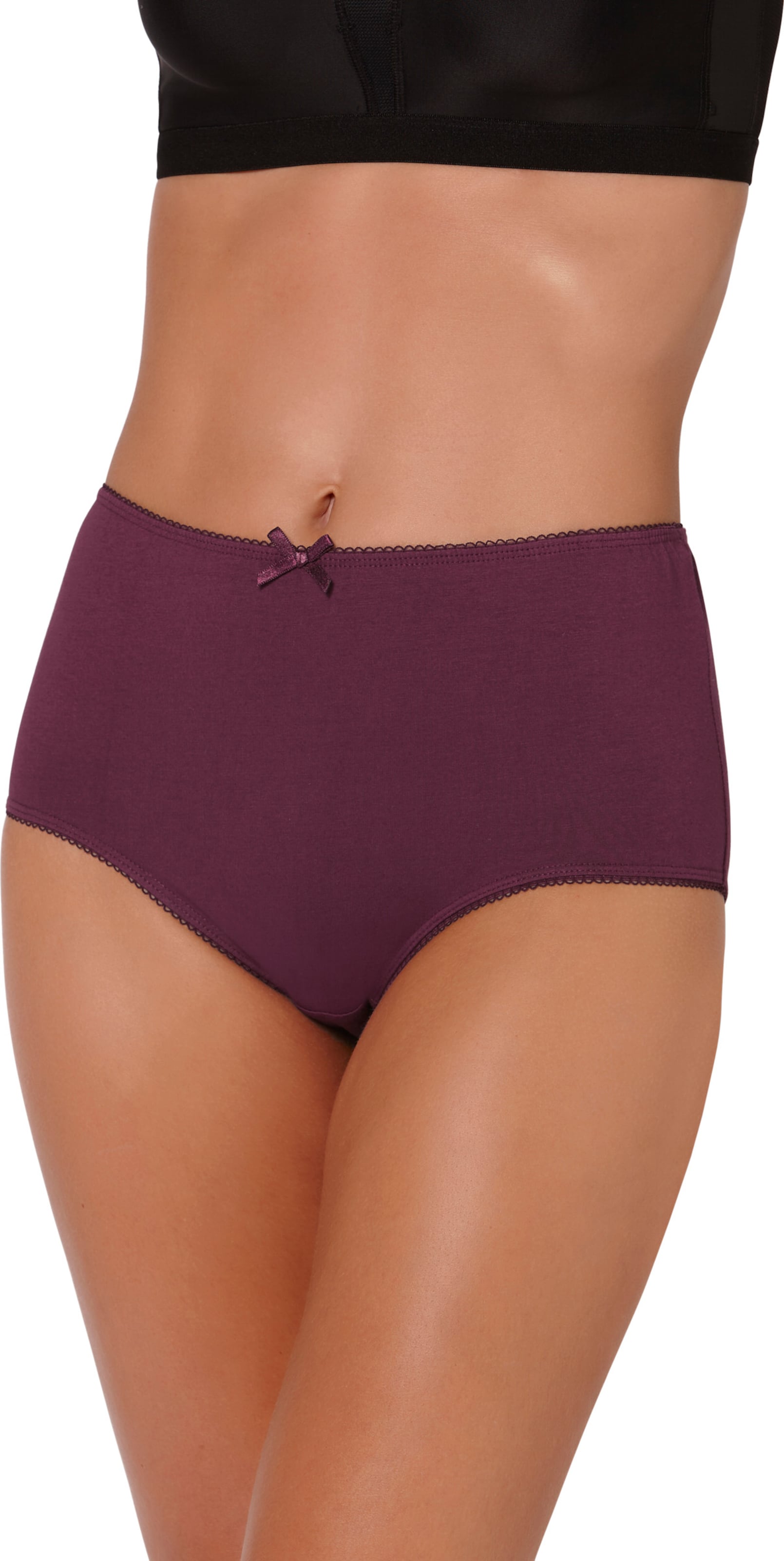 Sieh an! Damen Taillenslip 2x oliv-bedruckt + bordeaux + mauve von wäschepur