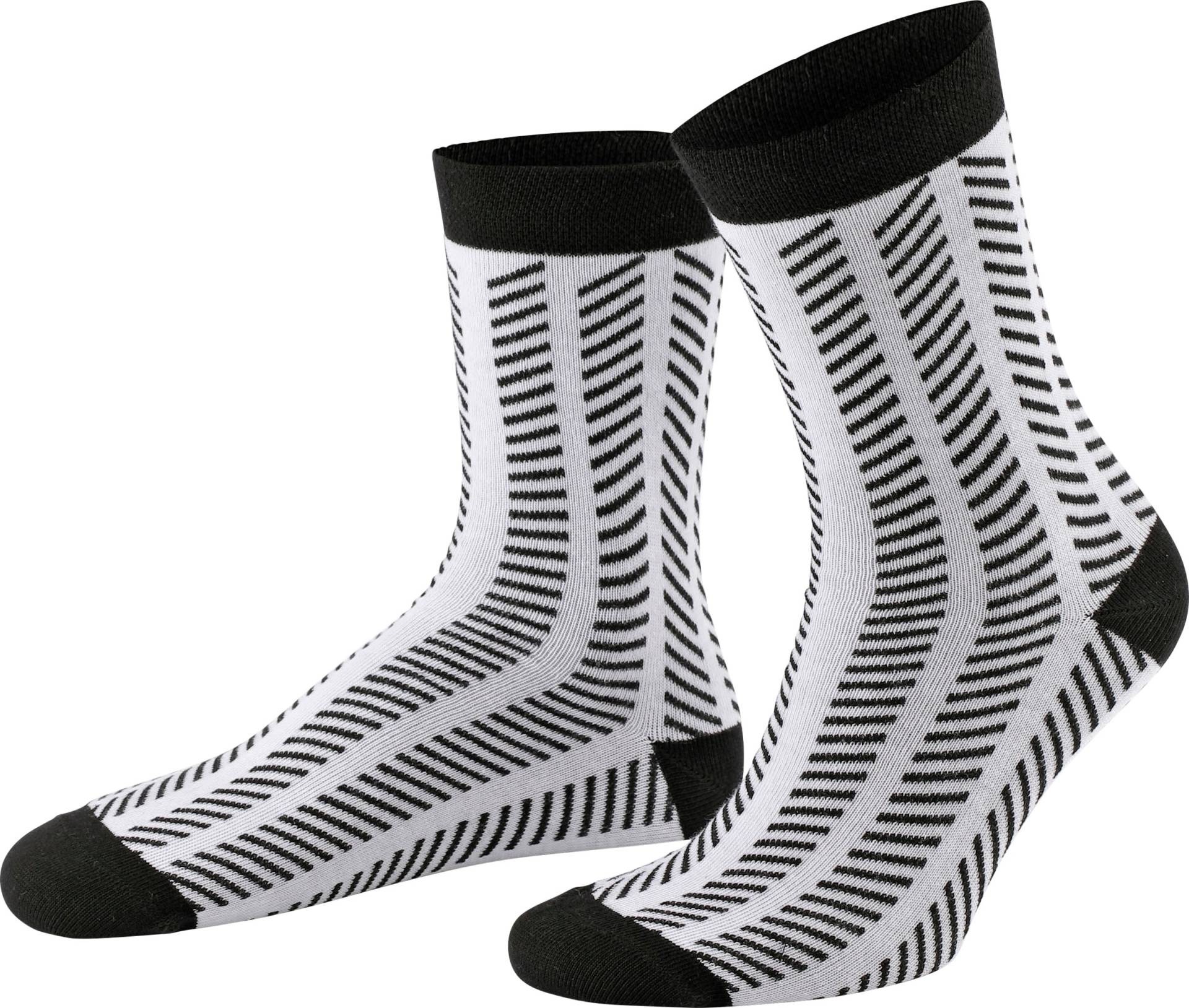 Sieh an! Damen Damen-Socken weiß-schwarz-gemustert von wäschepur