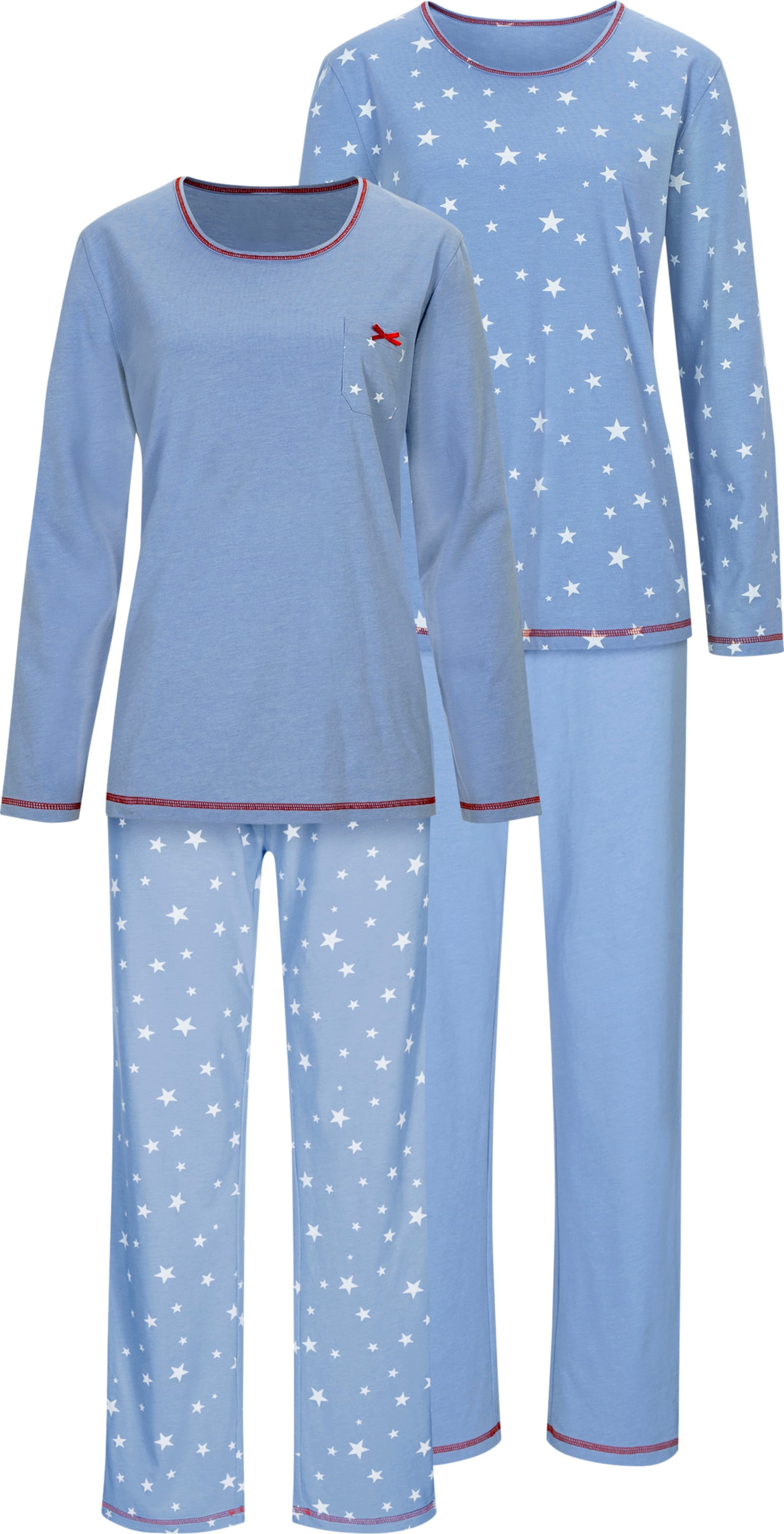 Sieh an! Damen Schlafanzüge blau-bedruckt + blau von wäschepur