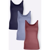 Witt Weiden Damen Achseltop bleu + marine + bordeaux von wäschepur