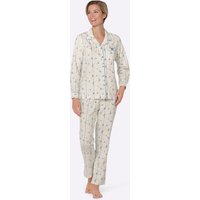 Witt Weiden Damen Pyjama weiß-blau von wäschepur