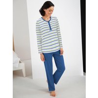 Witt Weiden Damen Schlafanzüge jeansblau + jeansblau-geringelt von wäschepur