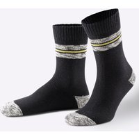 Witt Damen Socken, schwarz-limone von wäschepur