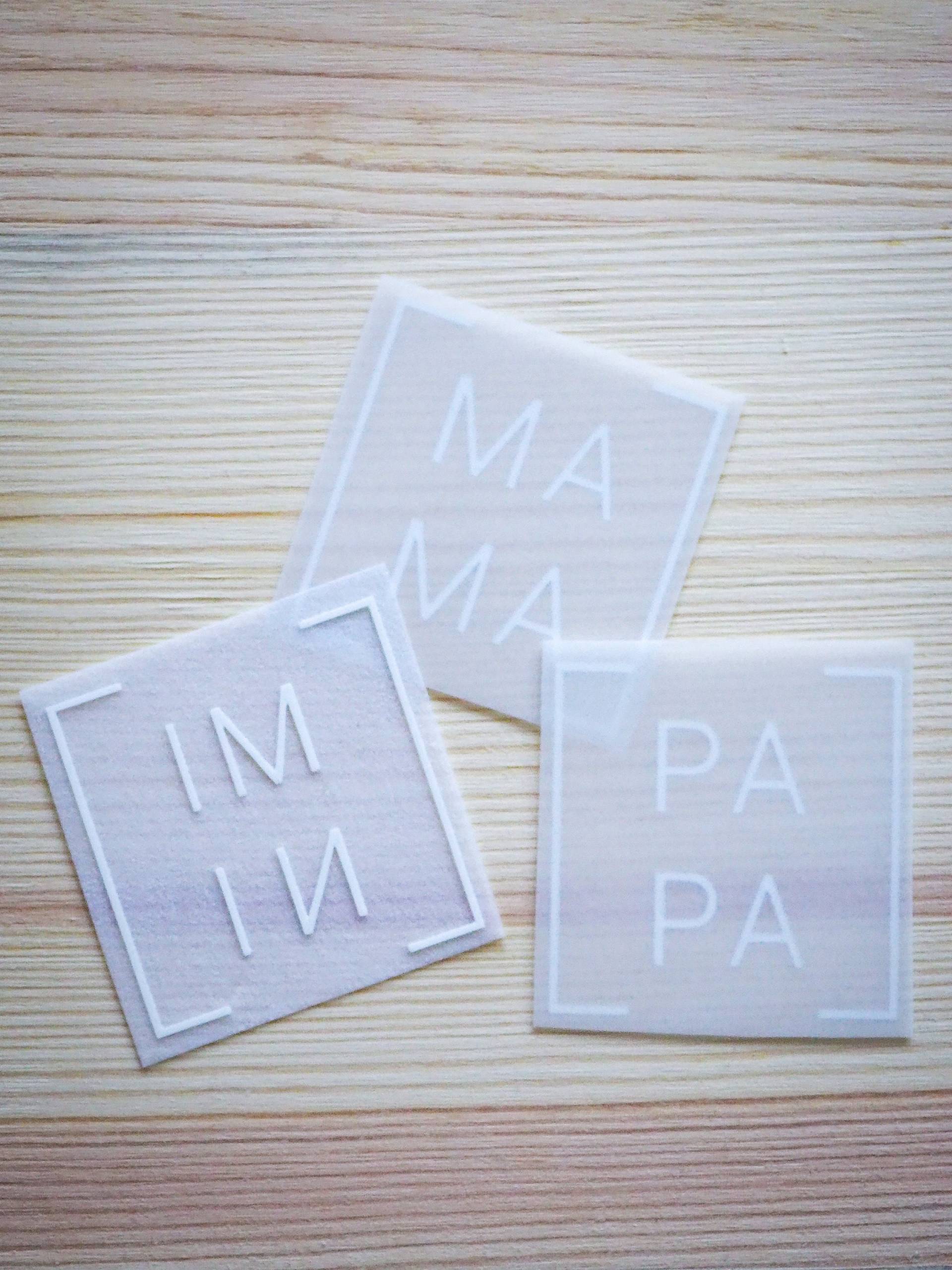 Bügel-/Flockfolie "Mama. Papa. Maxi. Mini." - Zum Selbst Aufbügeln Weiss Oder Schwarz von waldsichtdesign