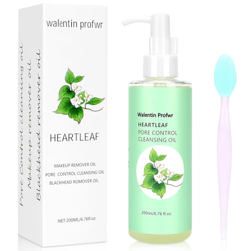 Reinigungsöl für Gesicht, Heartleaf Pore Control Reinigungsöl, Make-up Mitesser Entferner Öl, Sanftes Porenreinigendes Öl Tiefenreinigendes mit Mitesser Bürste, 6.76FL OZ, Gesichtshautreiniger Reinigungsöl für Gesicht, Heartleaf Pore Control Reinigungsöl, Make-up Mitesser Entferner Öl, Sanftes Porenreinigendes Öl Tiefenreinigendes mit Mitesser Bürste, 6.76FL OZ, Gesichtshautreiniger von walentin profwr