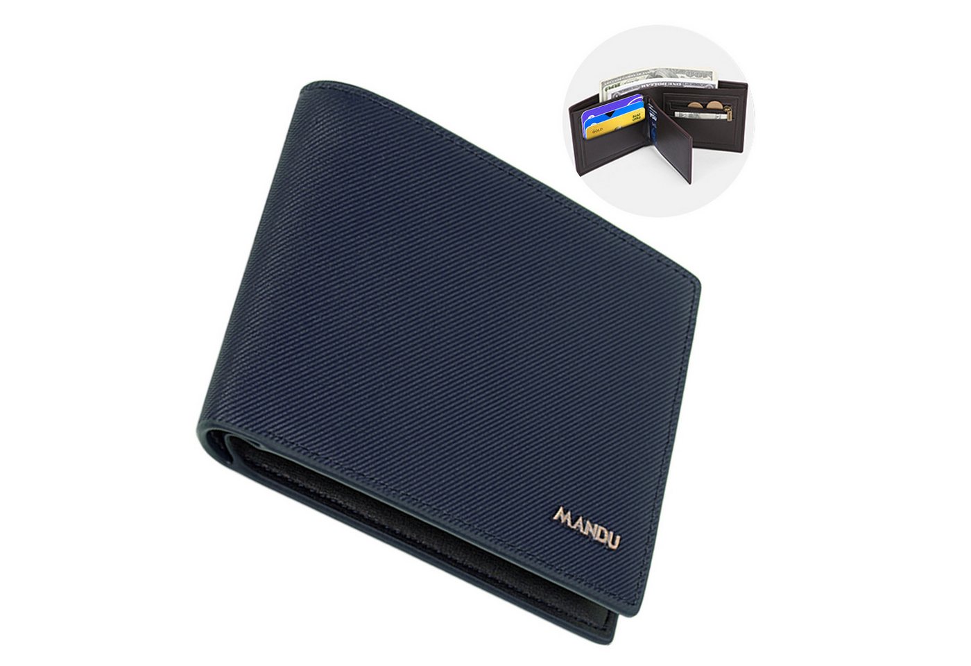 walkbee Geldbörse Geldbörse Echtleder Herren Portemonnaie mit Münzfach und RFID Schutz (Kleiner Geldbeutel für Herren,Männer,(querformat),7 Kartenfächer, mit RFID-Schutz), Einzigartige Geschenke,Verschleißfest, diebstahlsicher, Schwarz von walkbee