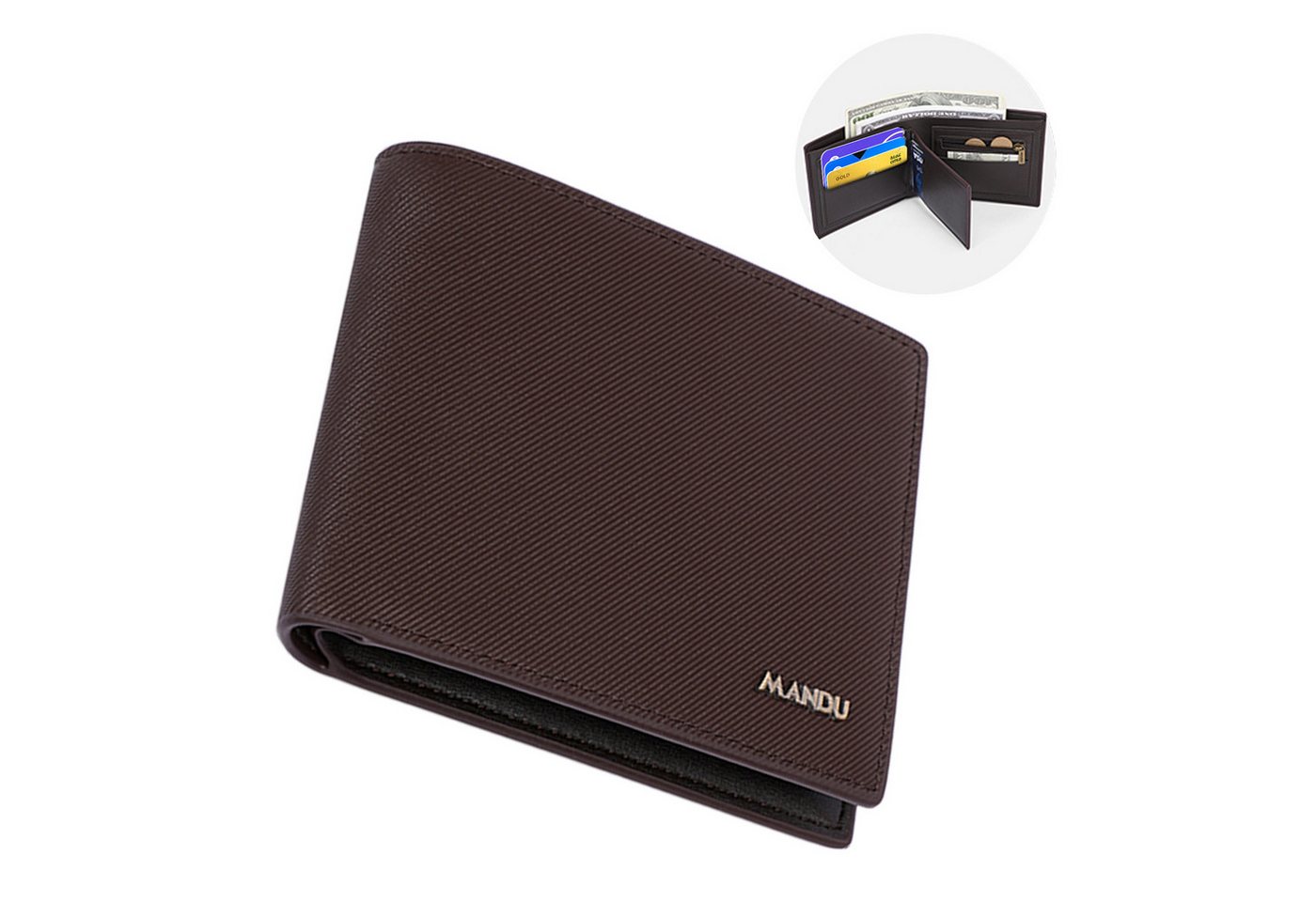 walkbee Geldbörse Geldbörse Echtleder Herren Portemonnaie mit Münzfach und RFID Schutz (Kleiner Geldbeutel für Herren,Männer,(querformat),7 Kartenfächer, mit RFID-Schutz), Einzigartige Geschenke,Verschleißfest, diebstahlsicher, Schwarz von walkbee