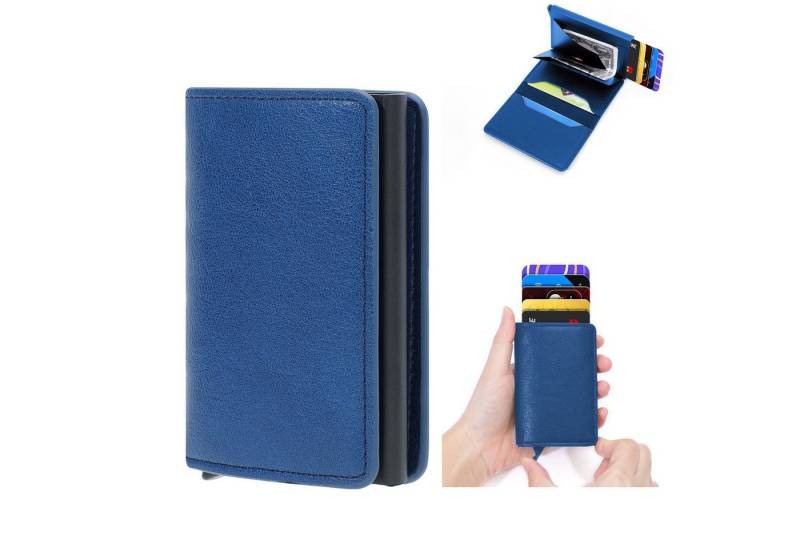 walkbee Geldbörse Geldbörse Herren mit RFID Schutz Portmonee Mini Geldbörse Herren Damen (Mini Geldbörse Kartenetui, Kreditkartenetui mit Münzfach & RFID-Schutz Smart Wallet), Geldbeutel Automatisch Pop Up für 6 Karten,Mini Geldbörse von walkbee