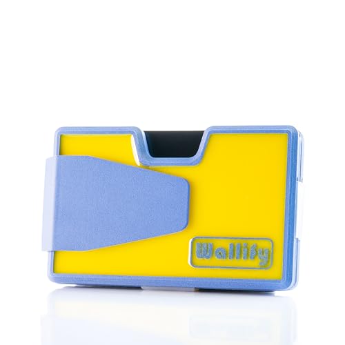 wallify® Epoxy Neon & Metallic Card Holder – RFID Blocking Credit Card Holder mit NFC-Tag, Handgefertigtes Slim Wallet für Herren & Damen, Stilvolle Geldbörse aus Deutschland (Epoxy Metallic, Gelb) von wallify