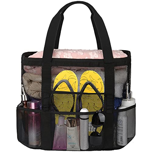 wanchel XL Große Damen Netz Strandtasche, wasserdichte Strandtasche mit Reißverschluss Innentasche, faltbare leichte Sanddichte Strandtasche, ideal für Strand, Urlaub, Strand-Essential von wanchel