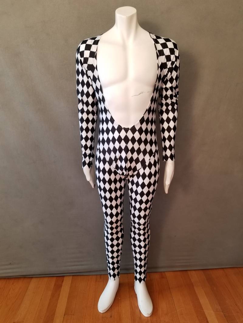 Made To Order Freddie Mercury Inspiriert Schwarz Und Weiß Diamant Body Für Männer von wandacobarcostumes