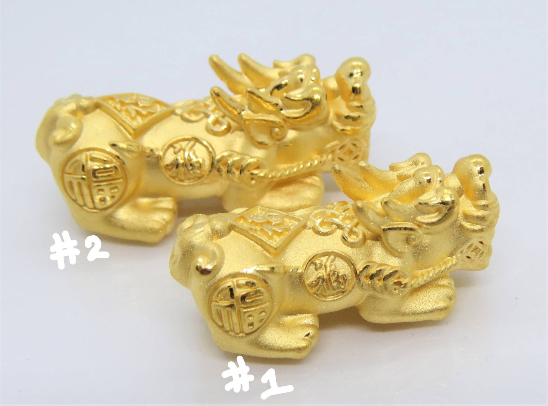 24K 999 Pure Gold Pixiu, Drachen Charm Anhänger Make Für Armband von wandajewelry2013