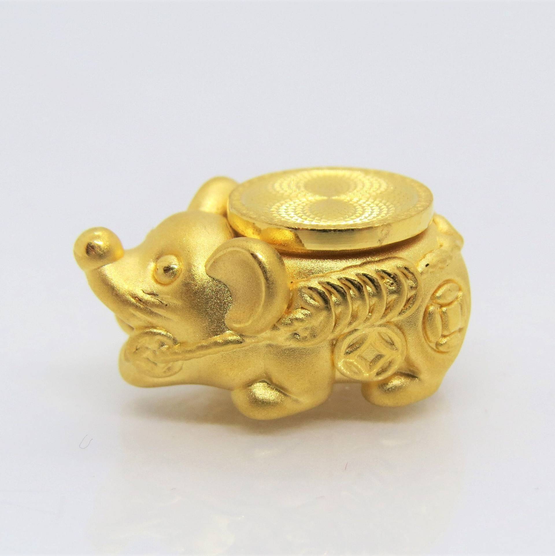 999Er Reine 24K Gold 3D Ratte, Maus Sternzeichen Vintage Charm. Make Für Armband von wandajewelry2013