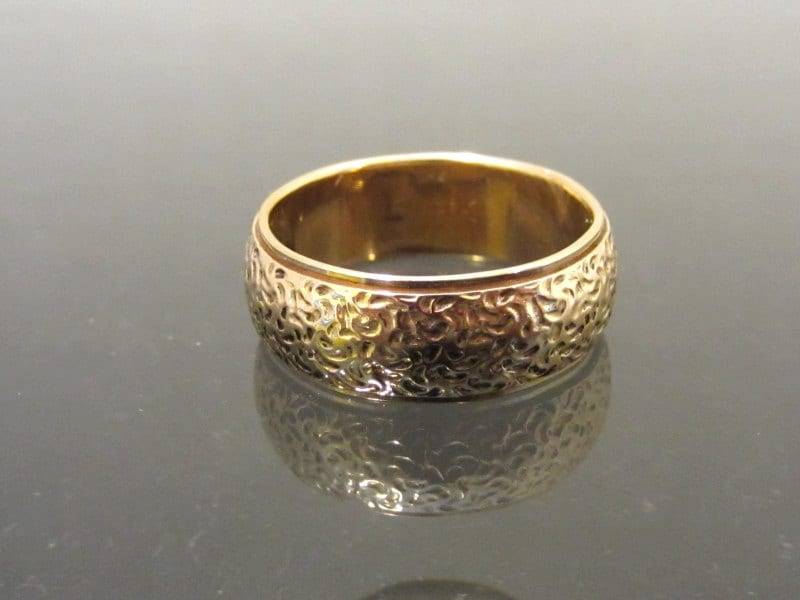Antiker 14K Massiv Gelbgold Ehering Größe 55 von wandajewelry2013