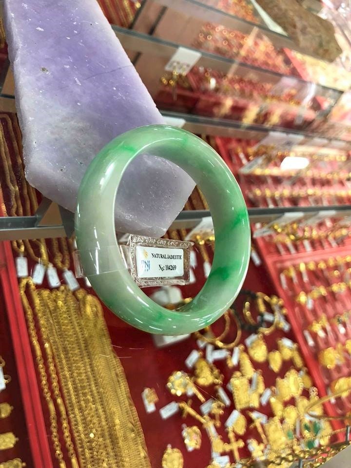 Durchscheinend Grüne Jadeit Jade Vintage Armreif Armband 54.7 Mm von wandajewelry2013