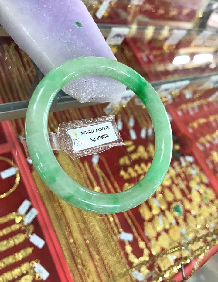 Durchscheinend Grüne Jadeit Jade Vintage Armreif Armband 54.7 Mm von wandajewelry2013